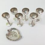 Επάργυρα ποτήρια λικέρ με πιατάκι 'φύλλο' - Image 2