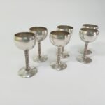 Επάργυρα ποτήρια λικέρ με πιατάκι 'φύλλο' - Image 5