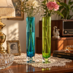 Vintage Bubble vases σε πράσινο και μπλε χρώμα (σετ 2 τεμ.) 1960s - Image 7