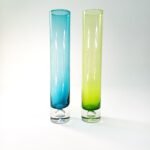 Vintage Bubble vases σε πράσινο και μπλε χρώμα (σετ 2 τεμ.) 1960s
