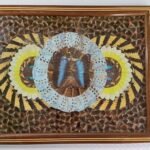 Vintage δίσκος με αληθινά φτερά πεταλούδας Morpho (Βραζιλία)