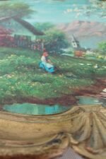 Vintage ξύλινος ιταλικός δίσκος με ανατύπωση πίνακα ζωγραφικής - Image 4