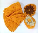 Πλεκτό χειροποίητο ριχτάρι και 2 στρογγυλές μαξιλαροθήκες - Image 2