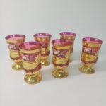 Ποτήρια 'Water cup with gold' Qiang Sheng κόκκινα