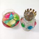 Φωτιστικό κηροζίνης από φυσητό γυαλί 'Tiffany style' (2 τεμάχια) - Image 2