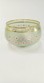 Vintage γυάλινη φοντανιέρα και μπολ σε πράσινες αποχρώσεις - Image 3