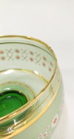 Vintage γυάλινη φοντανιέρα και μπολ σε πράσινες αποχρώσεις - Image 4