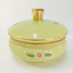 Vintage γυάλινη φοντανιέρα και μπολ σε πράσινες αποχρώσεις - Image 5