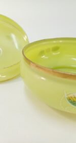 Vintage γυάλινη φοντανιέρα και μπολ σε πράσινες αποχρώσεις - Image 7