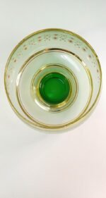 Vintage γυάλινη φοντανιέρα και μπολ σε πράσινες αποχρώσεις - Image 8