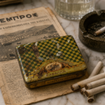 Vintage μεταλλική ταμπακιέρα 'Πέλλα - Καβάλλα', σπάνια - Image 5