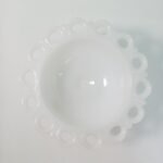 Λευκό μπολ "Milk glass" και 4 αλαβάστρινα αυγά (Italy) - Image 3