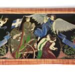 Κορνίζα με ελαιογραφία στην πίσω όψη γυάλινης επιφάνειας 'Ζήτω η Ελλάς' 1912