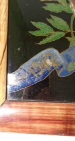 Κορνίζα με ελαιογραφία στην πίσω όψη γυάλινης επιφάνειας 'Ζήτω η Ελλάς' 1912 - Image 6