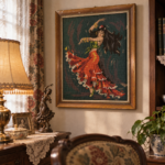 Vintage κάδρο με χειροποίητο κέντημα 'Χορεύτρια φλαμένκο' - Image 5