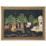 Πίνακας ινδικής ζωγραφικής σε μεταξωτό χαρτί