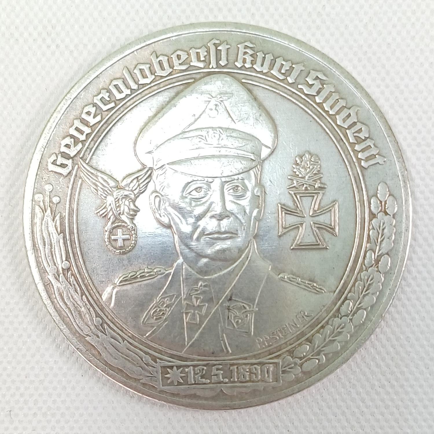 SB1-1-10-20250701_163555-1500x1500 Μετάλλιο αντίγραφο 'Γερμανός στρατηγός Κουρτ Στούντεντ' (WW II) - Image 1