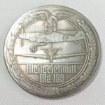 Μετάλλιο αντίγραφο 'Γερμανικό μαχητικό αεροσκάφος Messerschmitt Me 109' (WW II)