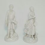 Ζευγάρι πορσελάνινων λευκών φιγούρων "Μουσικοί" (στυλ Βικτωριανής εποχής)