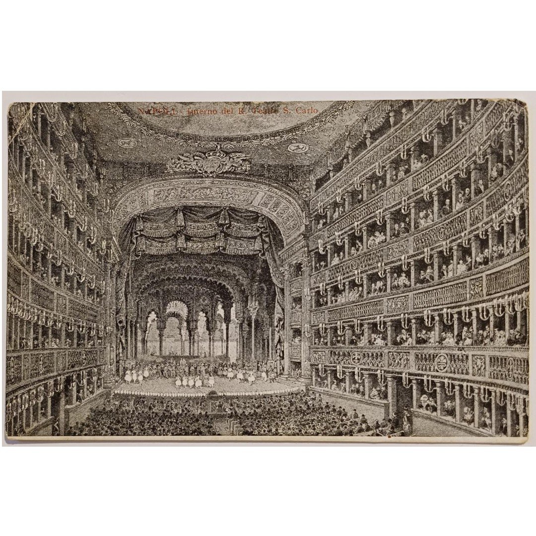 20250911_192559-1500x1000-DB2-47-A Vintage Καρτ Ποστάλ "Teatro di San Carlo" Ιταλία (1911) - Image 1