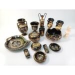 Διακοσμητικά souvenirs "Αρχαία Ελλάδα" σε μαύρο χρώμα και 24Κ χρυσό (15 τεμάχια)