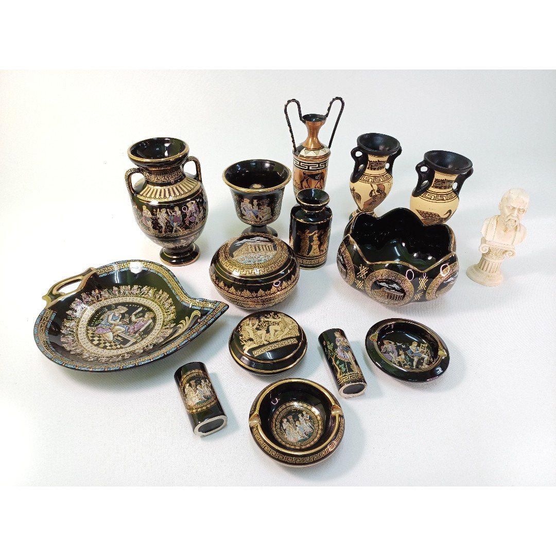 2B4-1-20250722_161500 Διακοσμητικά souvenirs "Αρχαία Ελλάδα" σε μαύρο χρώμα και 24Κ χρυσό (15 τεμάχια) - Image 1