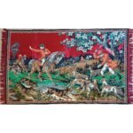 Υφαντή ταπισερί με θέμα "Κυνήγι" vintage