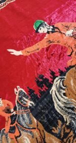 Υφαντή ταπισερί με θέμα "Κυνήγι" vintage - Image 2