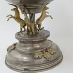 Αντίκα περίτεχνη μεγάλη φρουτιέρα από αλπακά - Image 2