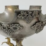 Αντίκα περίτεχνη μεγάλη φρουτιέρα από αλπακά - Image 3