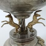 Αντίκα περίτεχνη μεγάλη φρουτιέρα από αλπακά - Image 6