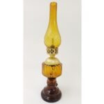 Γυάλινο λαμπατέρ vintage σε χρώμα κεχριμπαριού