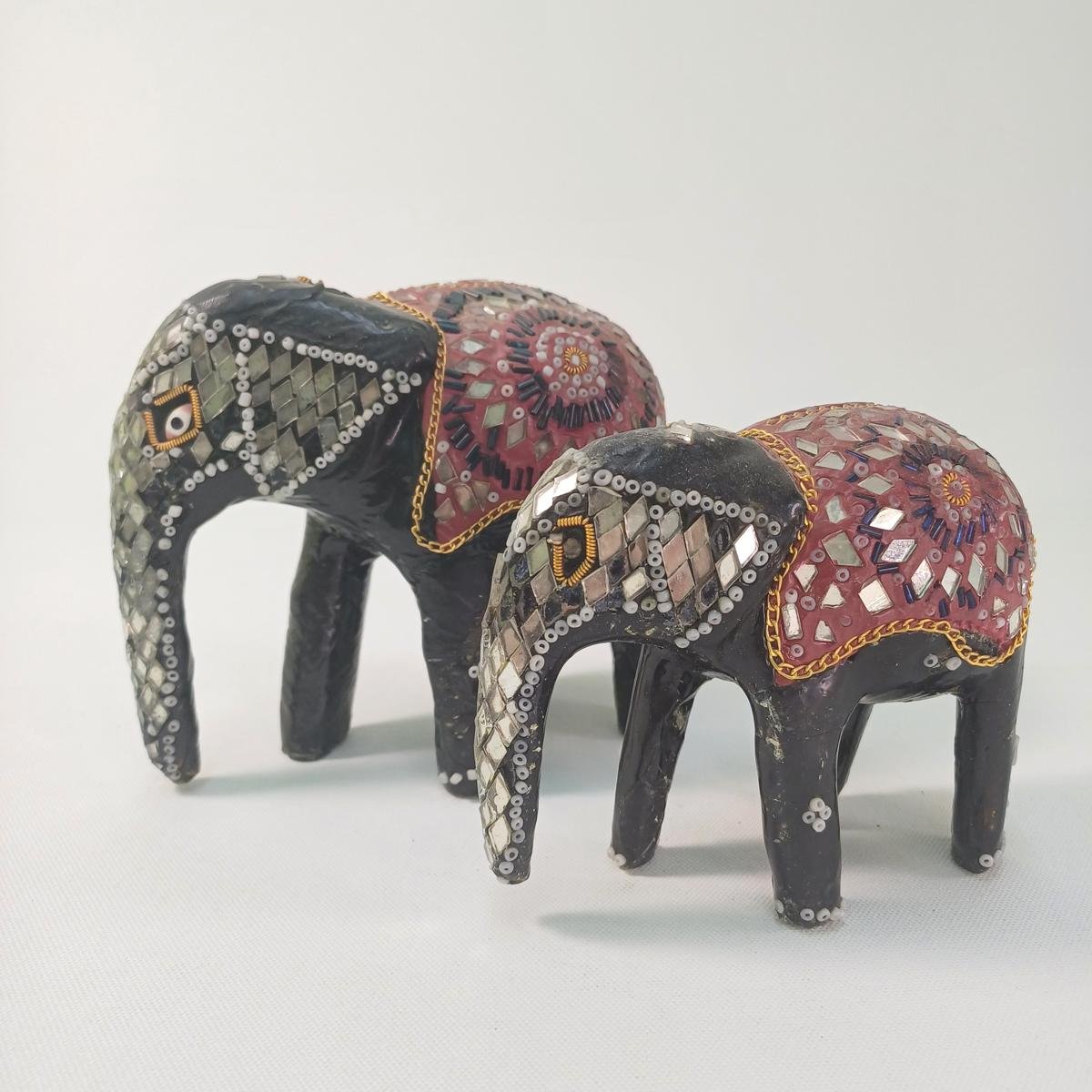 6B1-8-20250717_174111-1200x1200 Διακοσμητικοί ελέφαντες από Papier Mache και χάντρες (2 τεμάχια) - Image 1