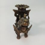 Ορειχάλκινο Κινεζικό κηροπήγιo με 4 Foo Dogs - Image 6