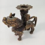Ορειχάλκινο Κινεζικό κηροπήγιo με 4 Foo Dogs - Image 7