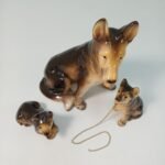 Πορσελάνινο σετ σκυλιών Γερμανικών ποιμενικών (3 τεμάχια) (Japan) - Image 2