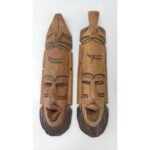 Αφρικανικές ξύλινες μάσκες τοίχου (2 τεμάχια)