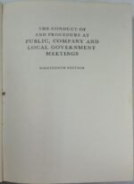 "The conduct of and procedure at public, company and local government meetings (crew)" T. P. E. Curry(1956)    - Image 3