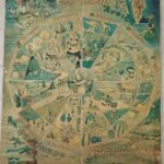 Vintage λιθόγραφος σχολικός χάρτης 'Ο χρόνος και οι εποχές'