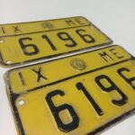 Vintage ζευγάρι πινακίδων μηχανημάτων έργων (ΙΧ- ΜΕ) Υπουργείο Συγκοινωνιών- Βασίλειον της Ελλάδος - Image 3