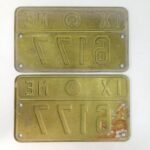 Vintage ζευγάρι πινακίδων μηχανημάτων έργων (ΙΧ- ΜΕ) Υπουργείο Συγκοινωνιών- Βασίλειον της Ελλάδος - Image 4