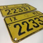 Vintage ζευγάρι πινακίδων μηχανημάτων έργων (ΙΧ- ΜΕ) Ελληνική Δημοκρατία- Υπουργείο Μεταφορών - Image 2