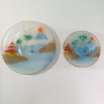 Γυάλινα πιάτα με Ιαπωνικά τοπία ζωγραφισμένα στο χέρι (7 τεμάχια)