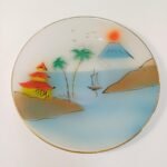 Γυάλινα πιάτα με Ιαπωνικά τοπία ζωγραφισμένα στο χέρι (7 τεμάχια) - Image 3