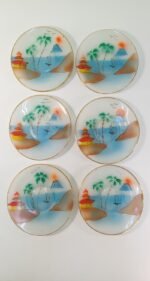 Γυάλινα πιάτα με Ιαπωνικά τοπία ζωγραφισμένα στο χέρι (7 τεμάχια) - Image 5