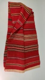 Παραδοσιακό μάλλινο υφαντό (κόκκινο με πολύχρωμες ρίγες) - Image 3