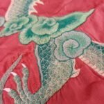 Vintage σατέν ριχτάρι με σχέδιο Κινεζικών δράκων - Image 3