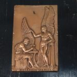 Ξύλινη πλάκα με χάλκινη ανάγλυφη απεικόνιση "Δαίδαλος και Ίκαρος" - Image 3