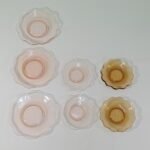 Γυάλινα πιατικά σε σχήμα λουλουδιού σε ροζ και καφέ αποχρώσεις (LOT 14 τεμαχίων) - Image 5