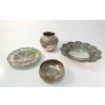 Μεταλλικά διακοσμητικά σαλονιού (από αλπακά και ανοξείδωτο ατσάλι) (LOT 4 τεμαχίων)